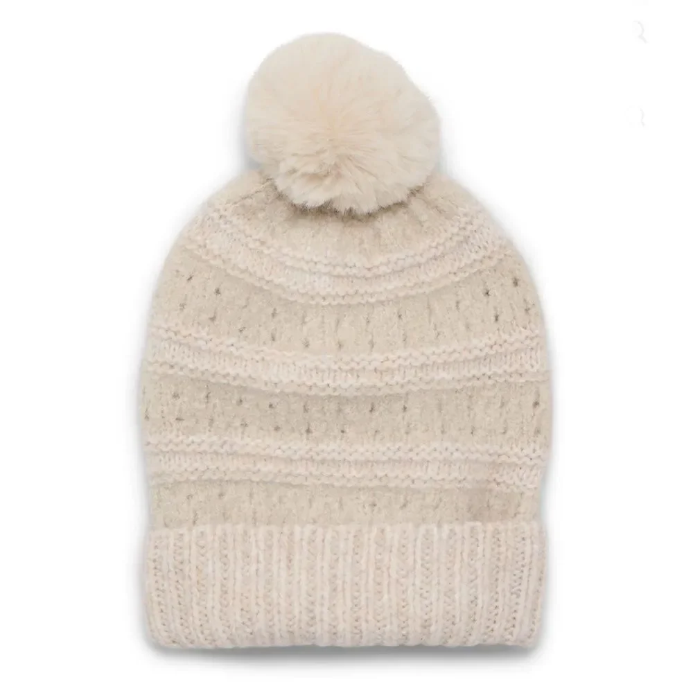 Women's Birdseye & Pointelle Beanie Winter Hats 2-Pack